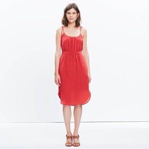 NEW Madewell Silk Skyway Coral Cami Dress 0